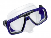 Maske Look, Silikon transparent, metal blue